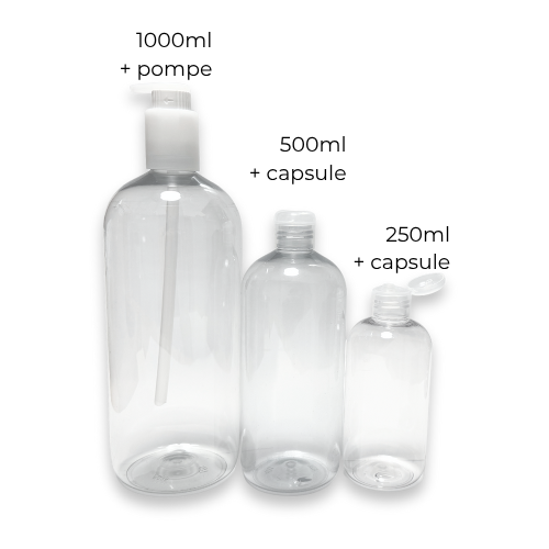 Lot de 20 flacons 500 ml prévissés avec capsule - Pharma Recharge