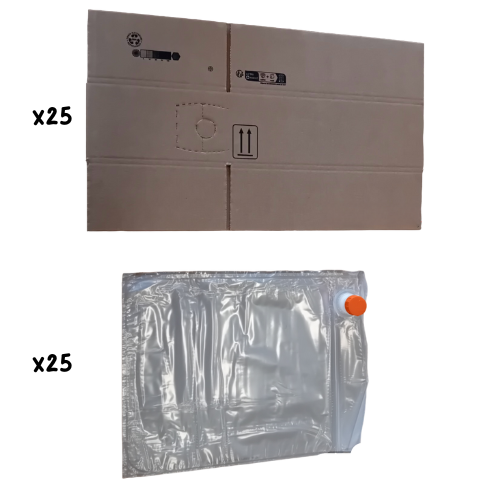 Lot de 25 Poches Alimentaires VOP 10L + 25 BiB (Cartons)